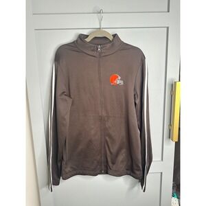 NFL Cleveland Browns‎ Brown Full Zip Track Jacket Mens Size Small Team Apparel
